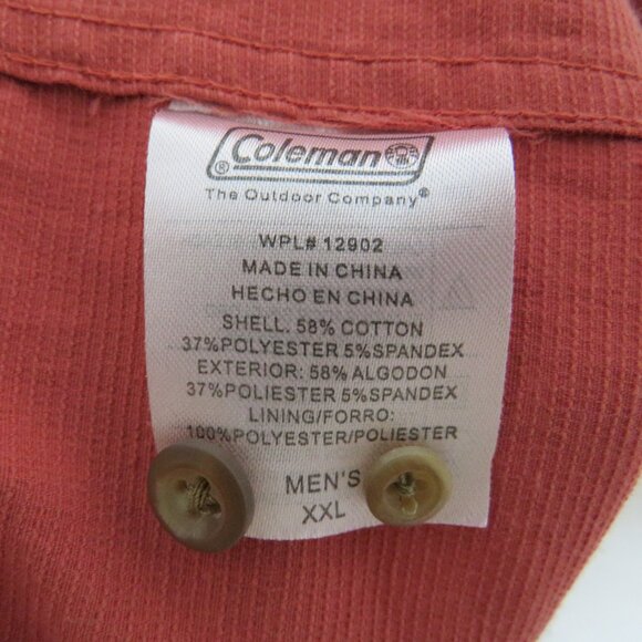 Coleman* Men's Short Sleeve Button Curved Hem Multipocketed Shirt~ Size XXL - Picture 4 of 12